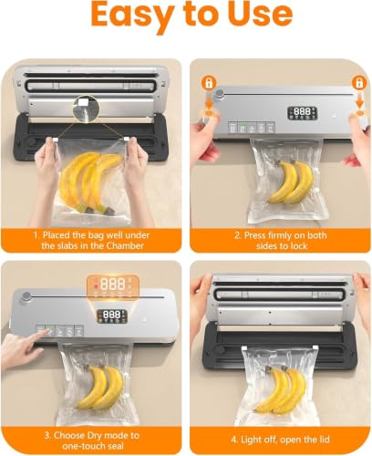 75kPa Food Vacuum Sealer with 20 Starter Bags – product view