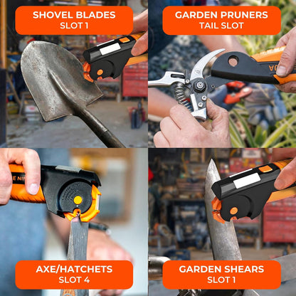 Orange Ninja 7-in-1 Garden Tool & Knife Sharpener- One Tool for Every Blade — source gallery