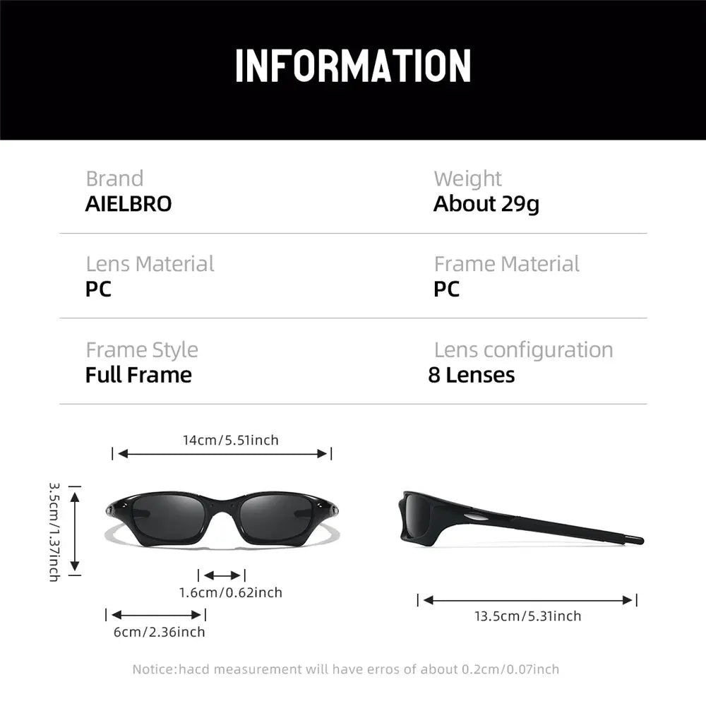 AIELBRO Small-Frame Sports Sunglasses – Black Matching Duo – source product view