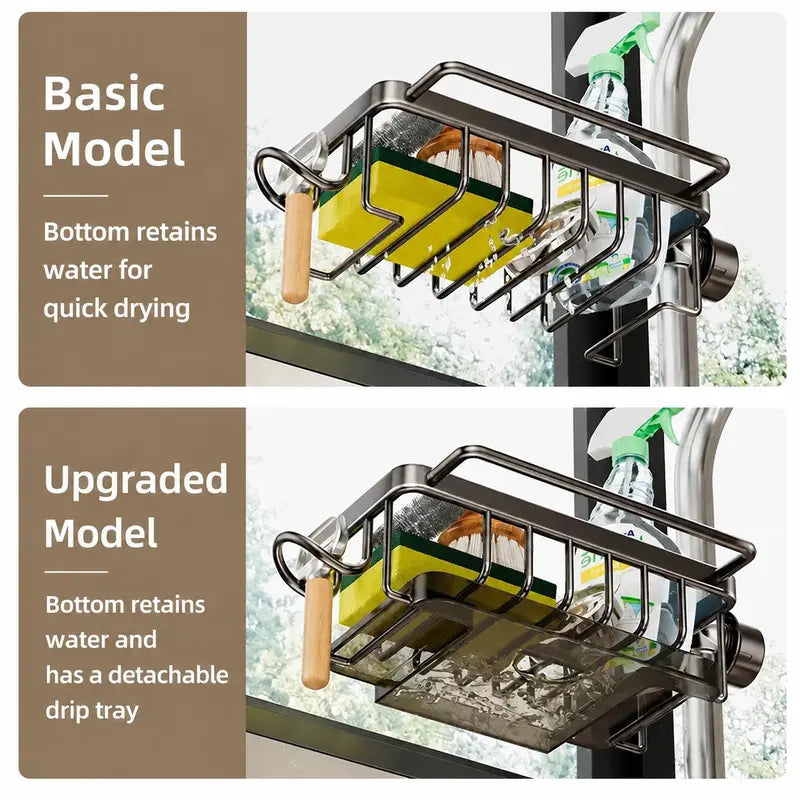 Faucet-Mounted Sink Organizer with Drip Tray - Duo — source product illustration