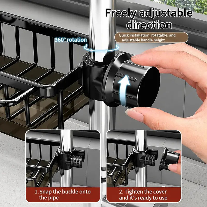 Faucet-Mounted Sink Organizer with Drip Tray - Duo — source product illustration