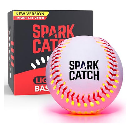 SPARK CATCH Impact-Activated Light-Up Baseball — Ruthless Red