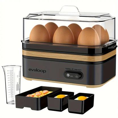 Six-egg cooker and included accessories; food not included