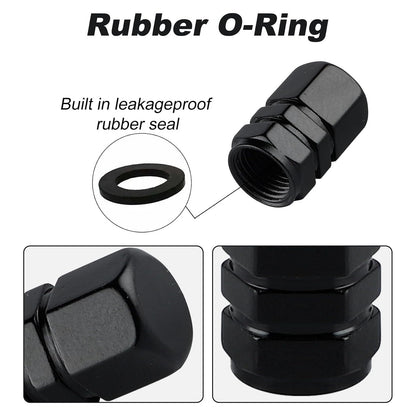 Alpmosn Aluminum Tire Valve Caps — 16-Piece Set — shared source structure/use illustration; choose your color above
