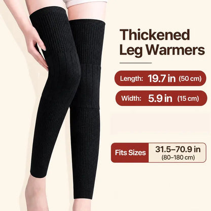 Fleece-Lined Long Knee Warmers - One Pair — source product illustration