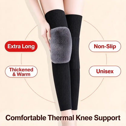 Fleece-Lined Long Knee Warmers - One Pair — source product illustration