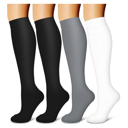 Laite Hebe Compression Socks - Four-Pair Pack — 02-black/Black/White/Grey