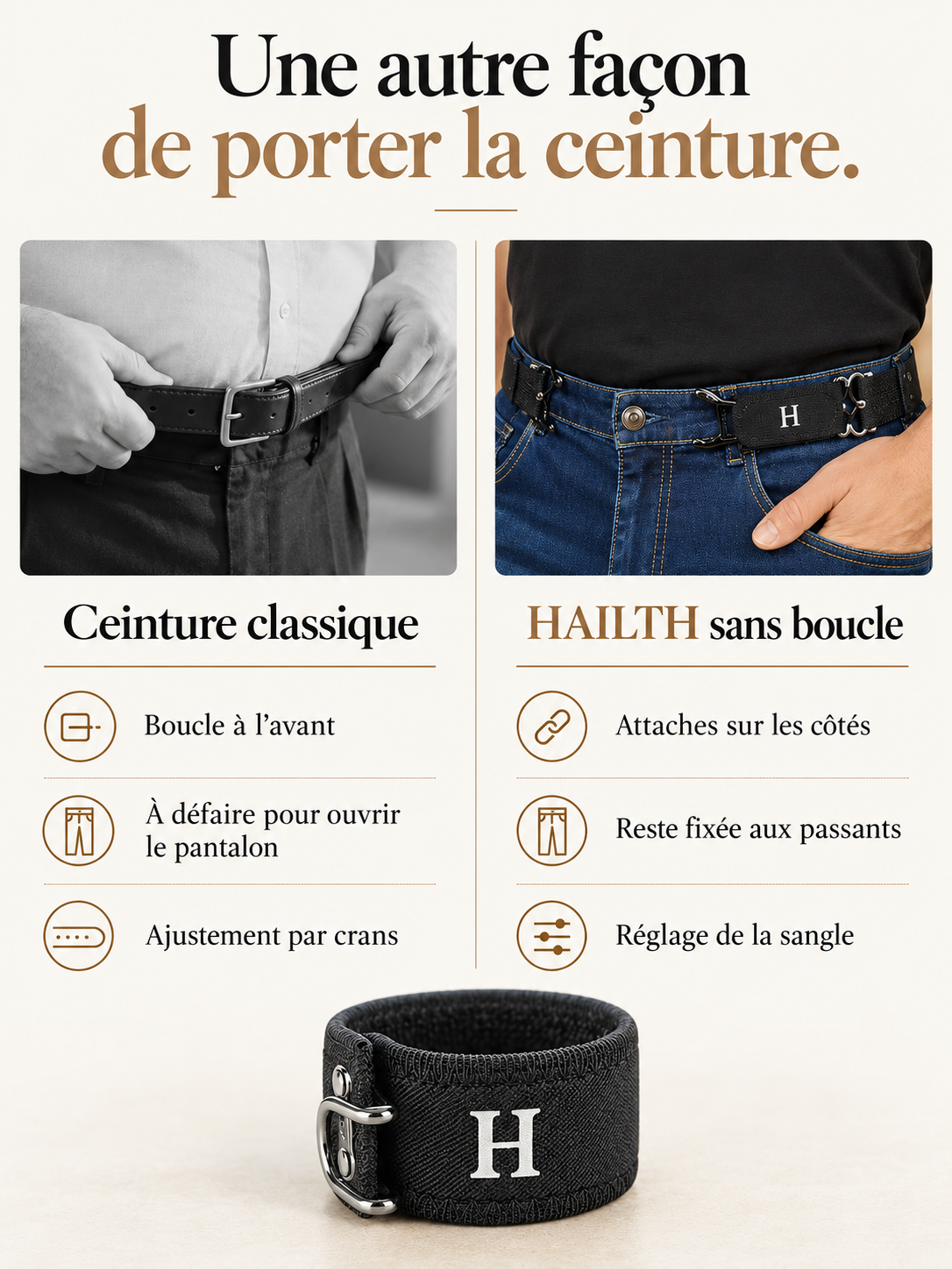 Ceinture élastique sans boucle HAILTH · detail-4 · Français