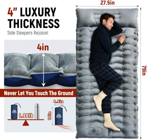 FUN PAC sleeping pad – Gray Thick Velvet, view 2