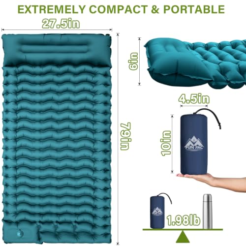FUN PAC sleeping pad – Dark Green, view 3