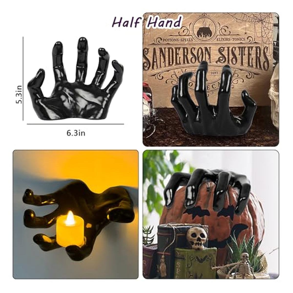 Creepy Wall-Mounted Hands with Candles - Set 1 — source image 5
