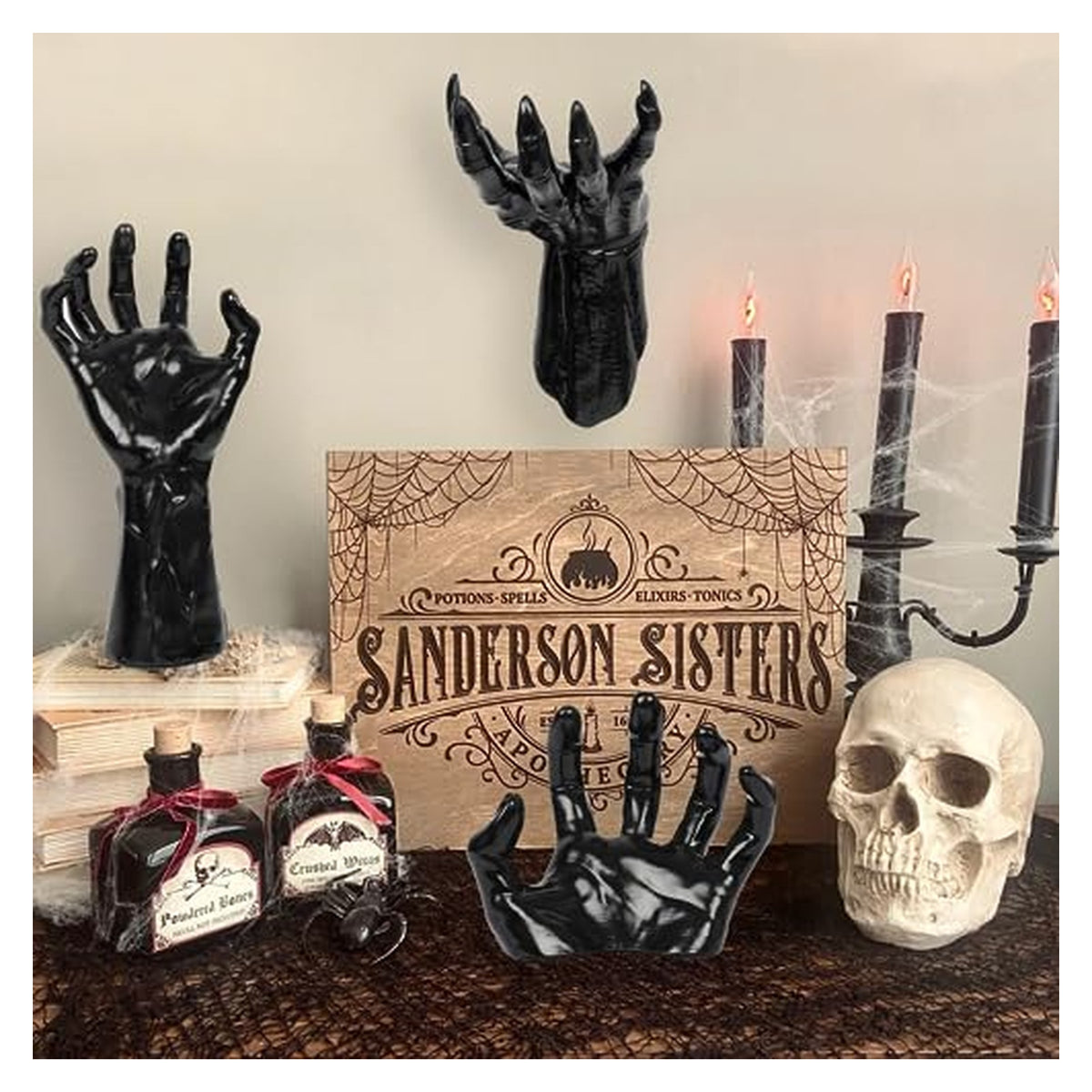 Creepy Wall-Mounted Hands with Candles - Set 1 — source image 7