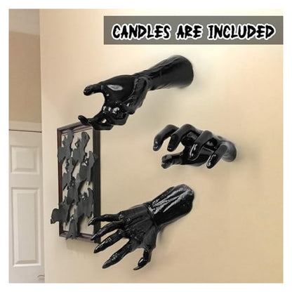 Creepy Wall-Mounted Hands with Candles - Set 1 — source image 2