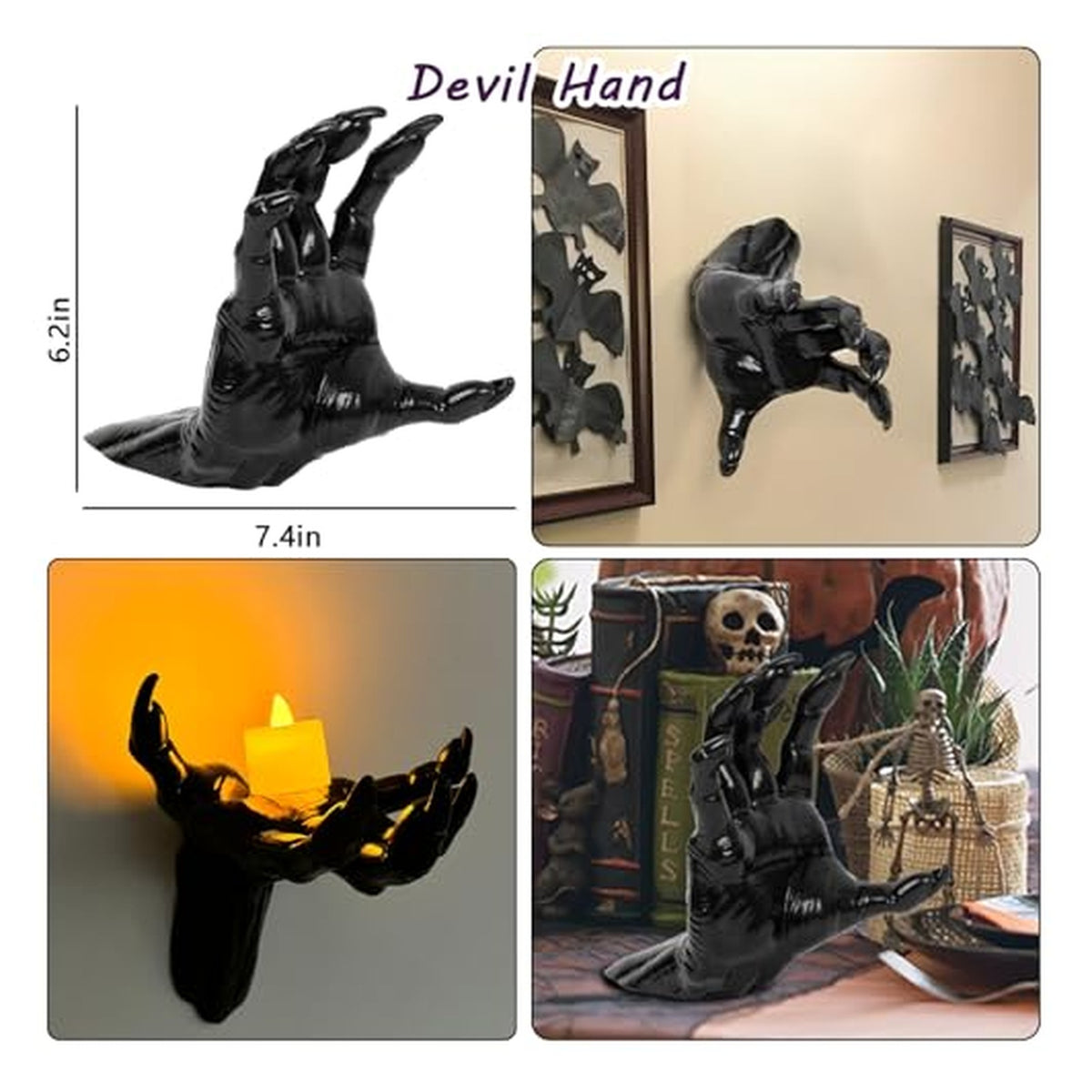 Creepy Wall-Mounted Hands with Candles - Set 1 — source image 3