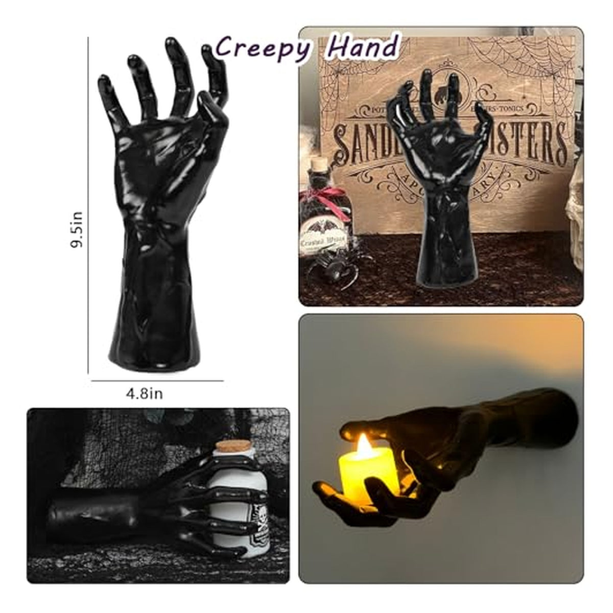 Creepy Wall-Mounted Hands with Candles - Set 1 — source image 4