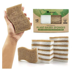 Natural Cellulose and Coconut Kitchen Sponges – 24 Pack