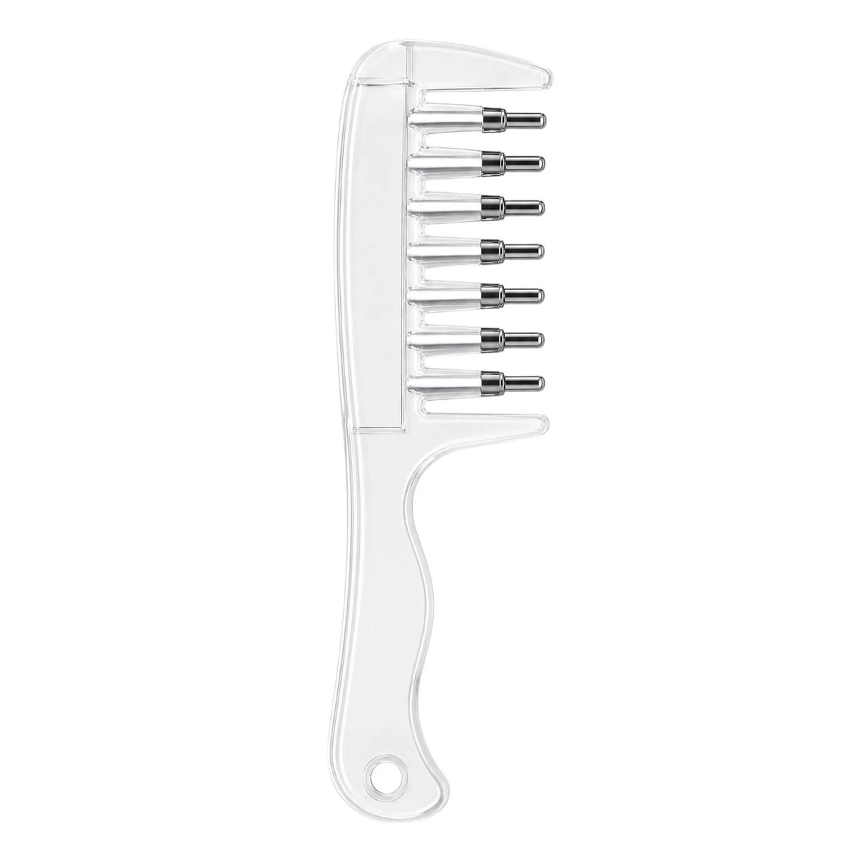 Clear seven-tooth scalp applicator comb