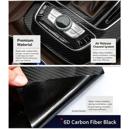 6D Gloss Carbon-Fiber Look Vinyl Wrap - 11.81 x 39.37 in — source image 2