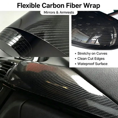 6D Gloss Carbon-Fiber Look Vinyl Wrap - 11.81 x 39.37 in — source image 5