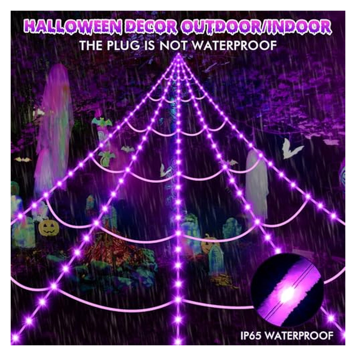OCATO Purple LED Spider Web with Giant Spider — source image 5