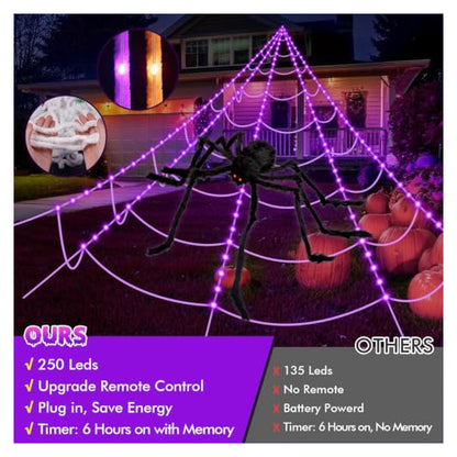 OCATO Purple LED Spider Web with Giant Spider — source image 3
