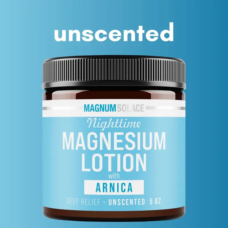 Magnum Solace Magnesium Lotion with Arnica – Two Jars – Unscented