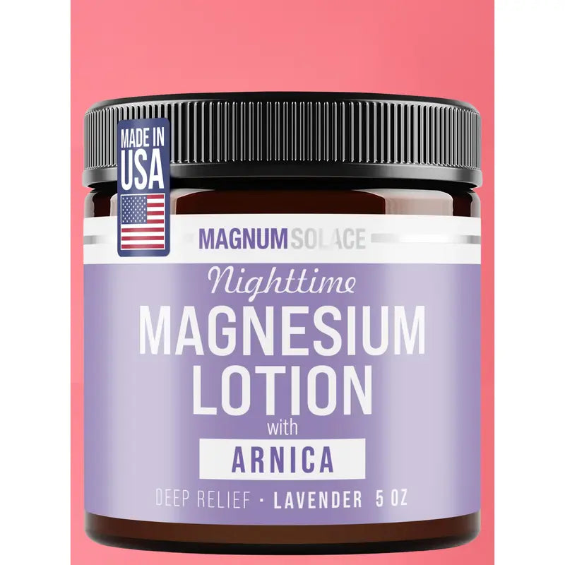 Magnum Solace Magnesium Lotion with Arnica – Two Jars – product view