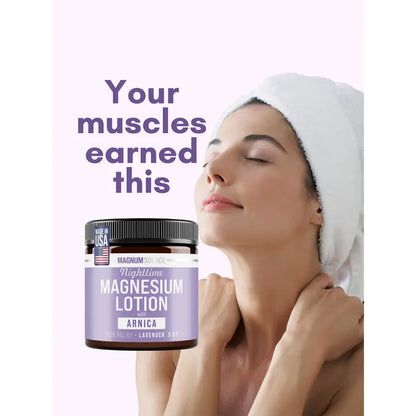 Magnum Solace Magnesium Lotion with Arnica – Two Jars – product view