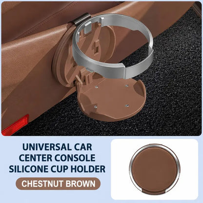 Foldable Car Cup Holder with Hook – Matching Duo – Brown