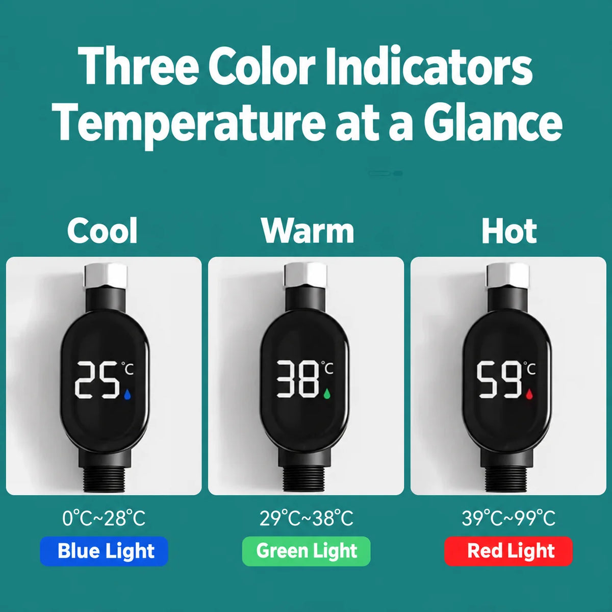 LED Shower Water Temperature Displays – Two Units – original product view