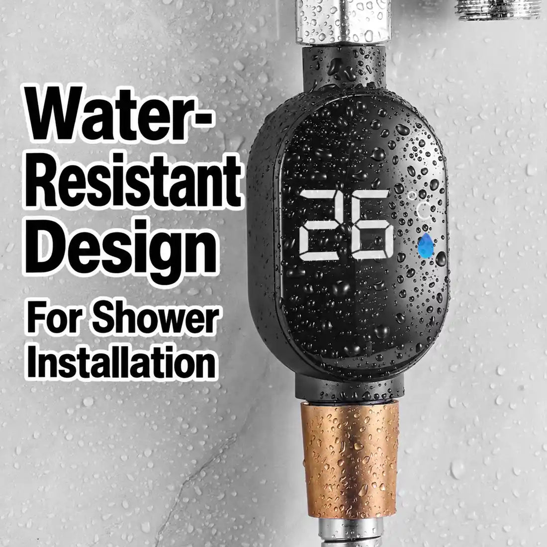 LED Shower Water Temperature Displays – Two Units – original product view