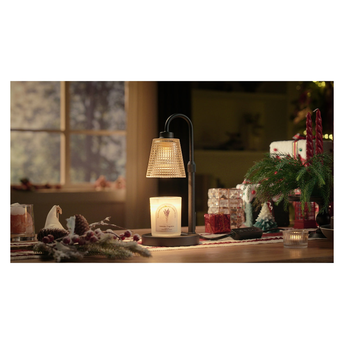 Adjustable Candle Warmer Lamp with Timer – Black original product photo