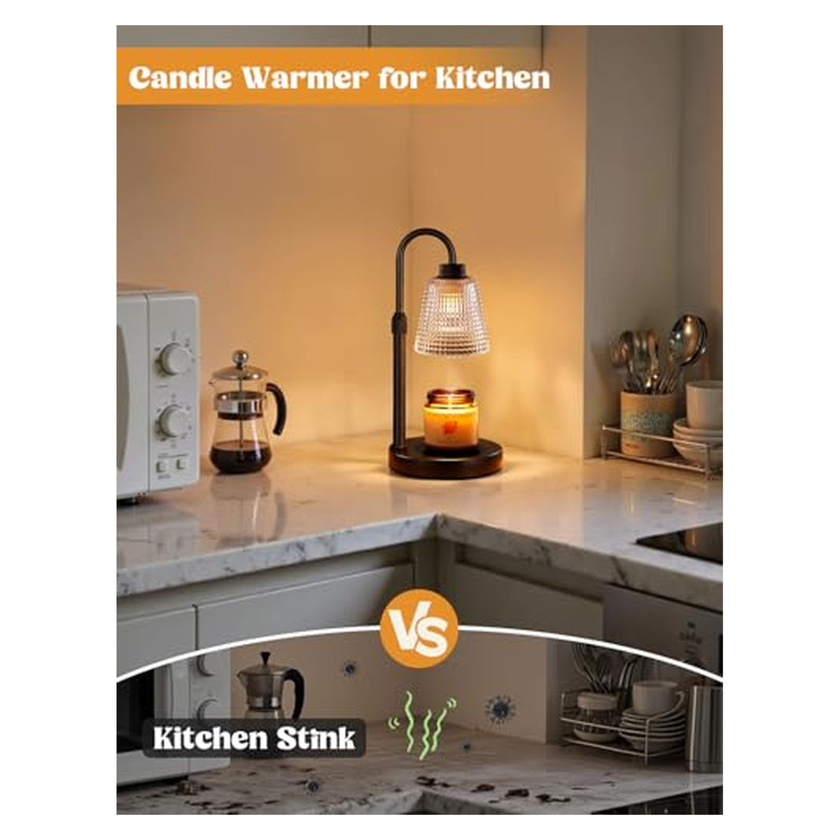 Adjustable Candle Warmer Lamp with Timer – Black original product photo