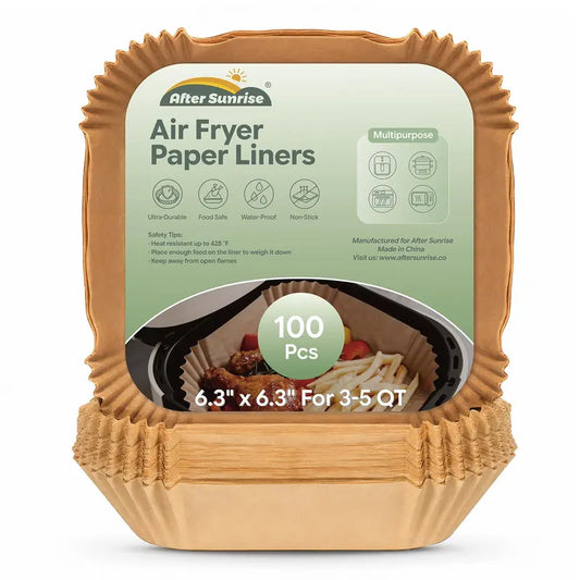 Square Air Fryer Paper Liners – 200 Sheets – Newly upgraded【100 PCS】
