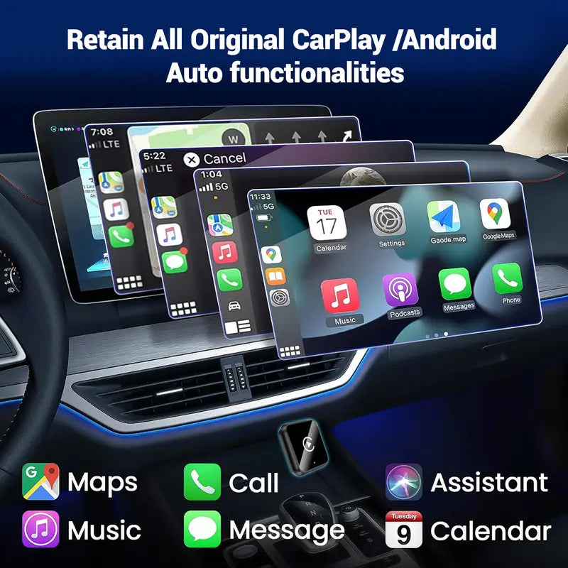 AiFine Wireless CarPlay and Android Auto Adapter – product view