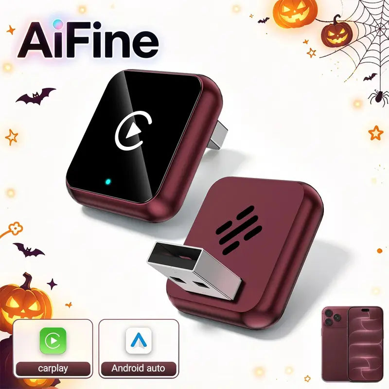 AiFine Wireless CarPlay and Android Auto Adapter – product view