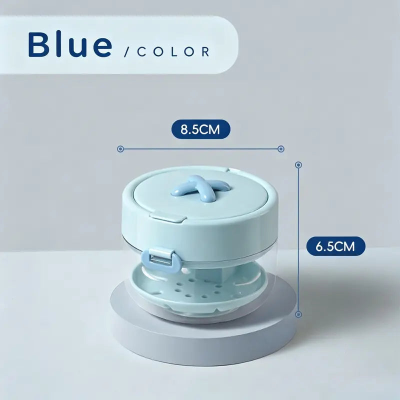 Blue retainer cleaning case; the set includes all three colors