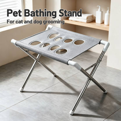 Gray pet bathing stand