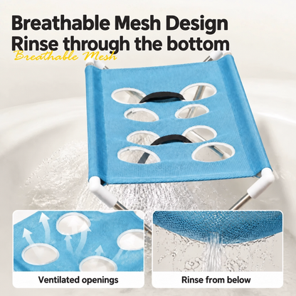Drain-through mesh and leg openings