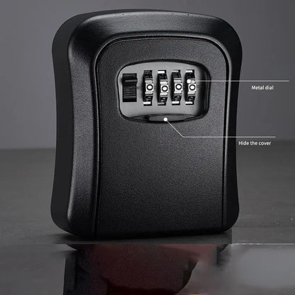 Wall-Mount 4-Digit Combination Key Lock Box Duo — Password Lock - Black
