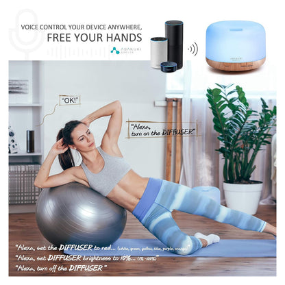 ASAKUKI Smart Wi-Fi 500ml Essential Oil Diffuser — Light Brown source gallery image