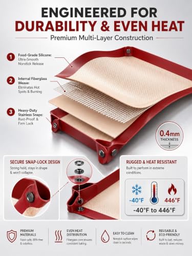 Snap-Lock Silicone Baking Mats – Matching Duo – product view