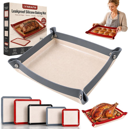 Snap-Lock Silicone Baking Mats – Matching Duo – Gray