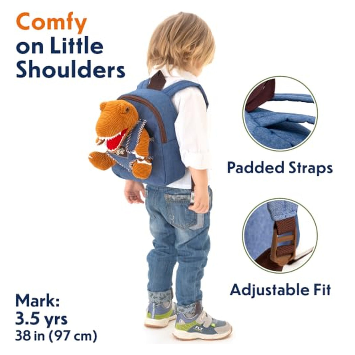 Naturally KIDS Dinosaur Backpack with Removable Plush — source image 6