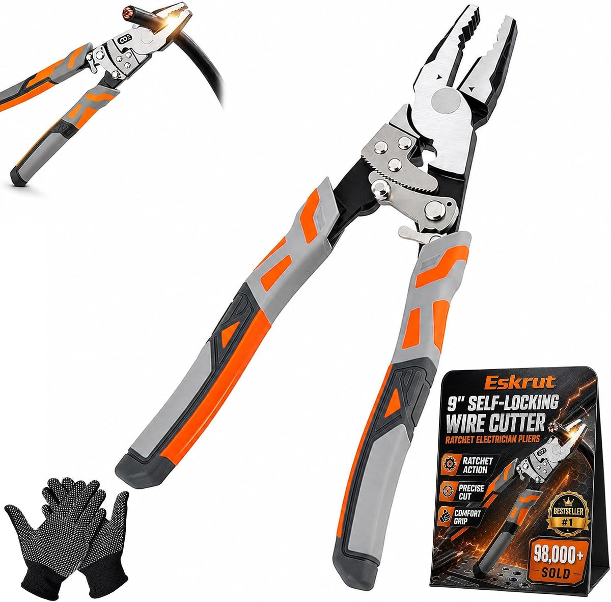 Eskrut Ratchet Self-Locking Wire Cutter product view 1