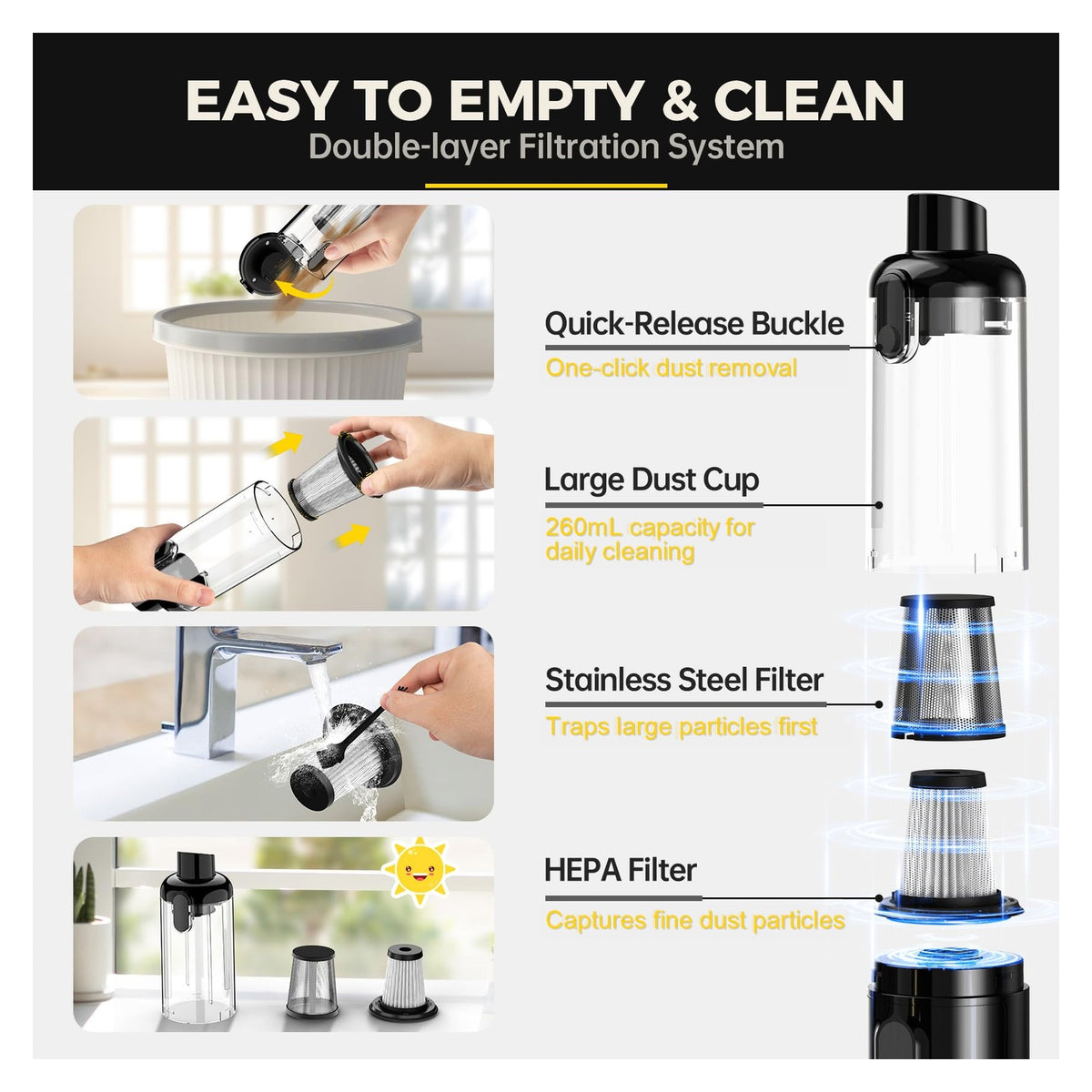 Cordless Handheld Vacuum with Cleaning Attachments — source image 7