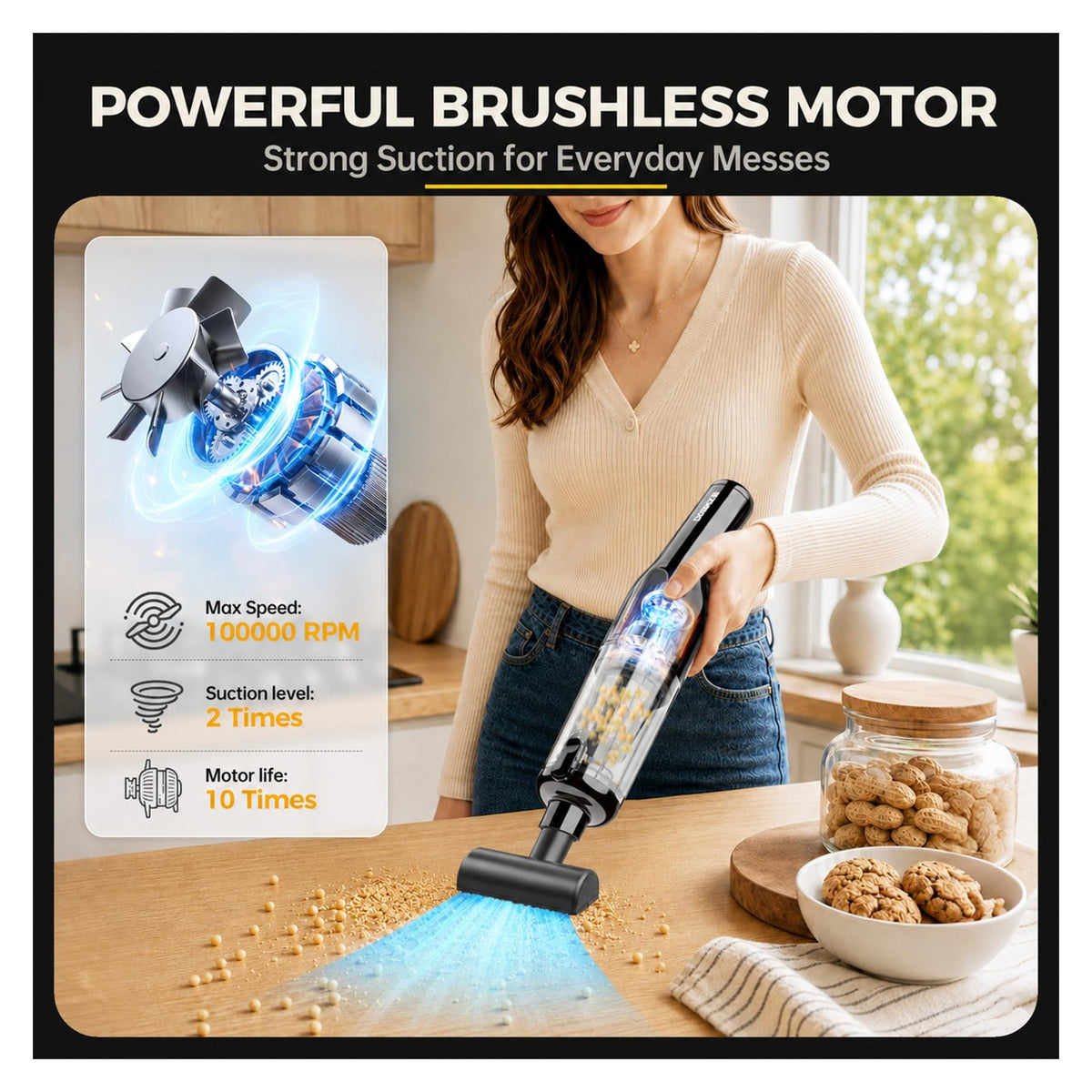 Cordless Handheld Vacuum with Cleaning Attachments — source image 3