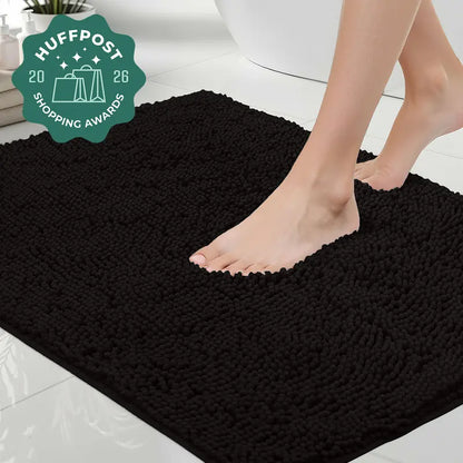 Gorilla Grip chenille bath rug - Black