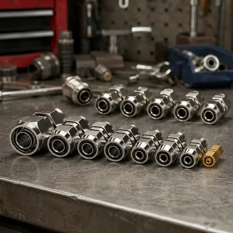 Eight-Piece Push-to-Connect Air Line Fitting Set original product photo 2