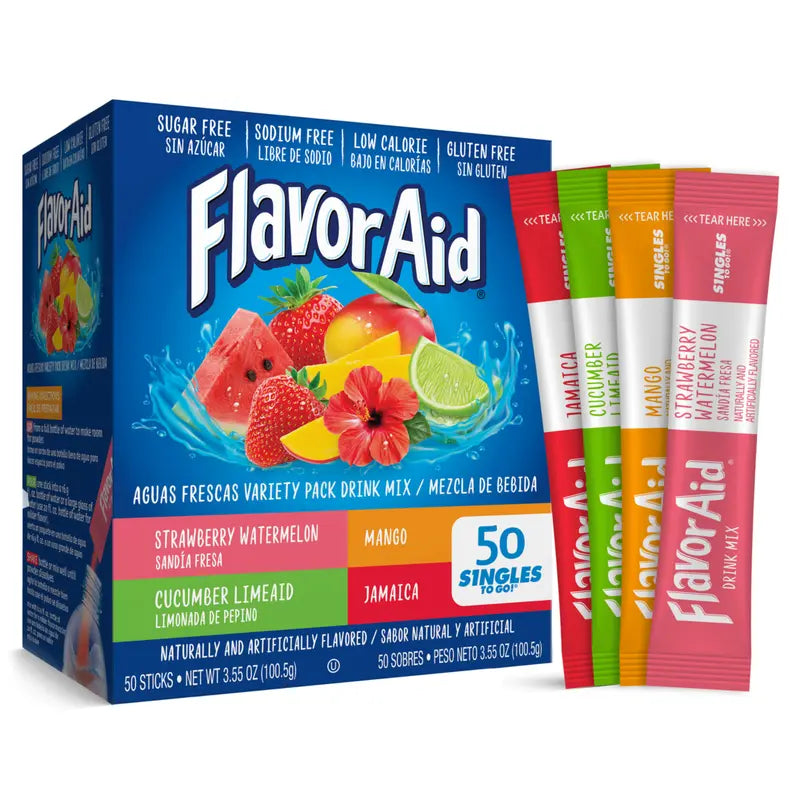 Flavor Aid Aguas Frescas Singles To Go – 50-Stick Variety Pack – product view